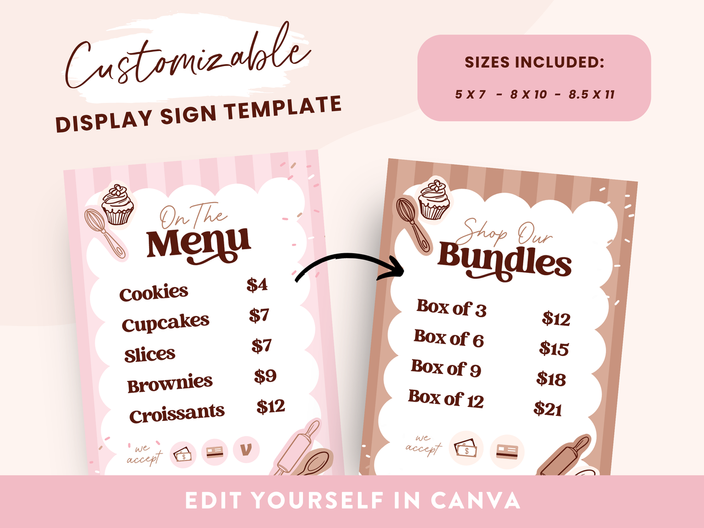 Bakery Price Sign Template
