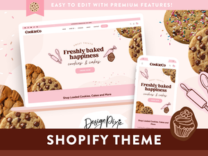 pink bakery shopify theme for cake and cookie business website design