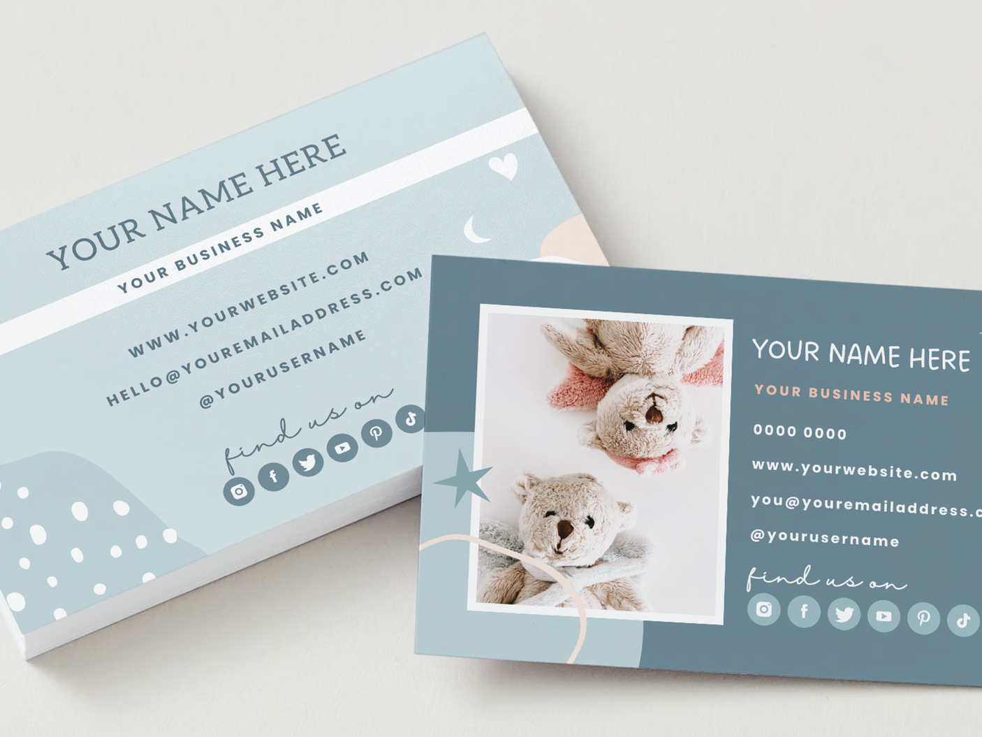 Baby Blue Business Card Template - Design Pixie