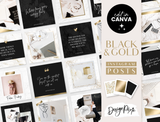 Black Gold Instagram Post Templates - Design Pixie