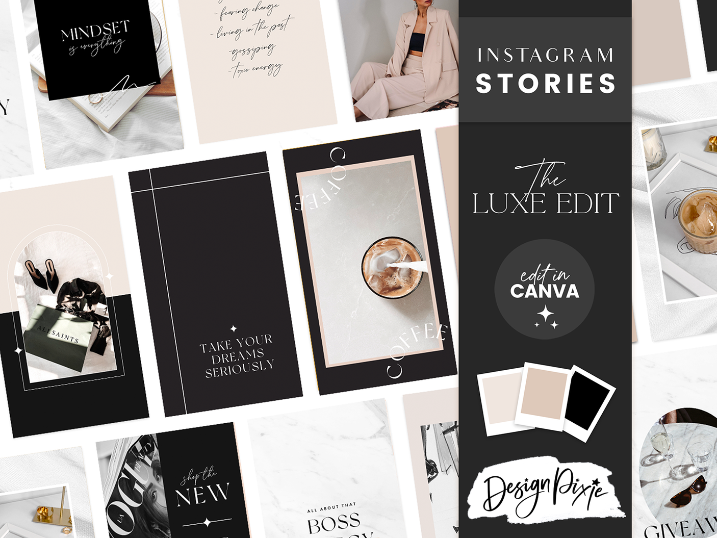 Luxe Edit Instagram Story Templates - Design Pixie