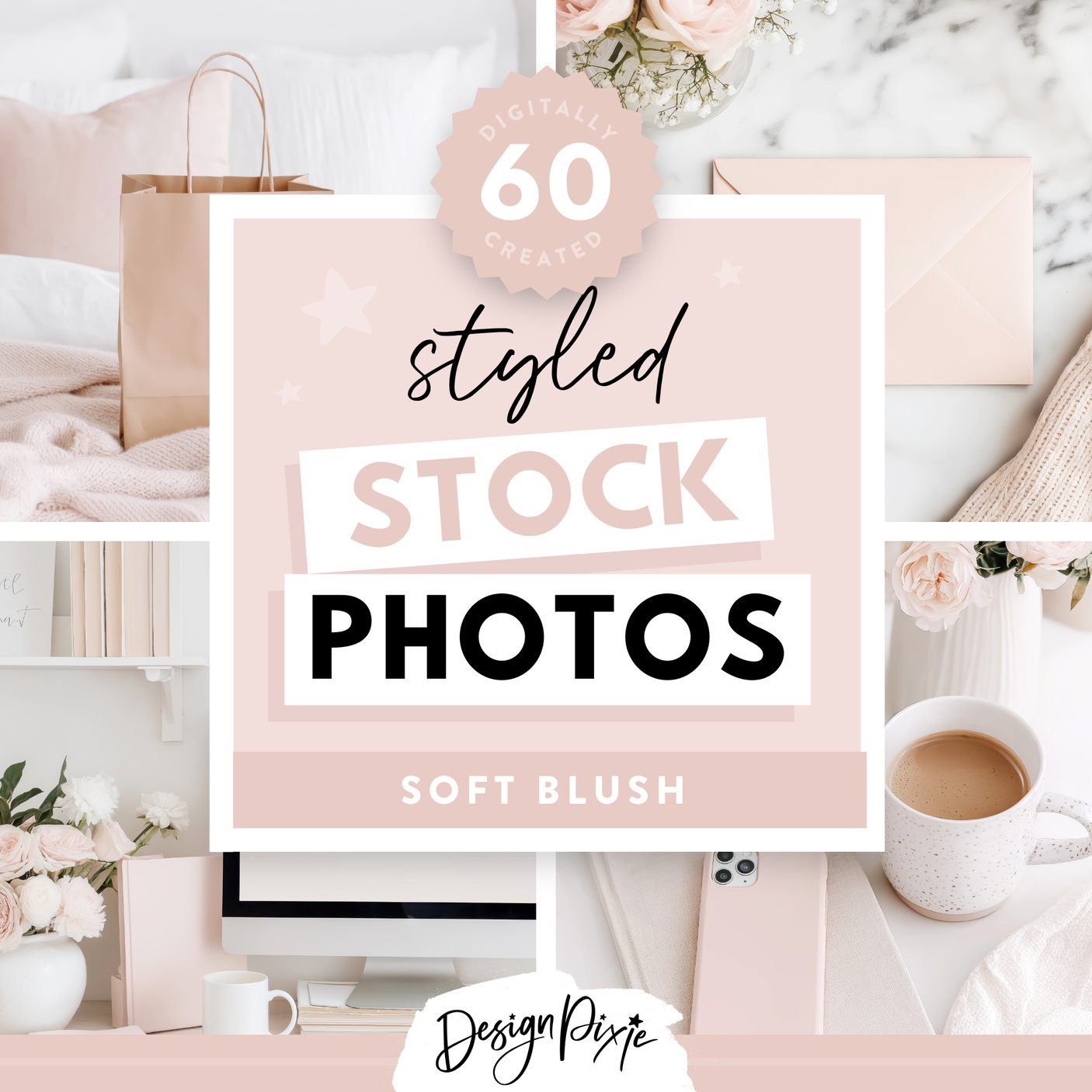 Blush pink styled stock photos for bloggers