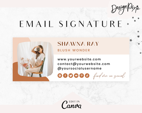 Blush Wonder Email Signature Template - Design Pixie