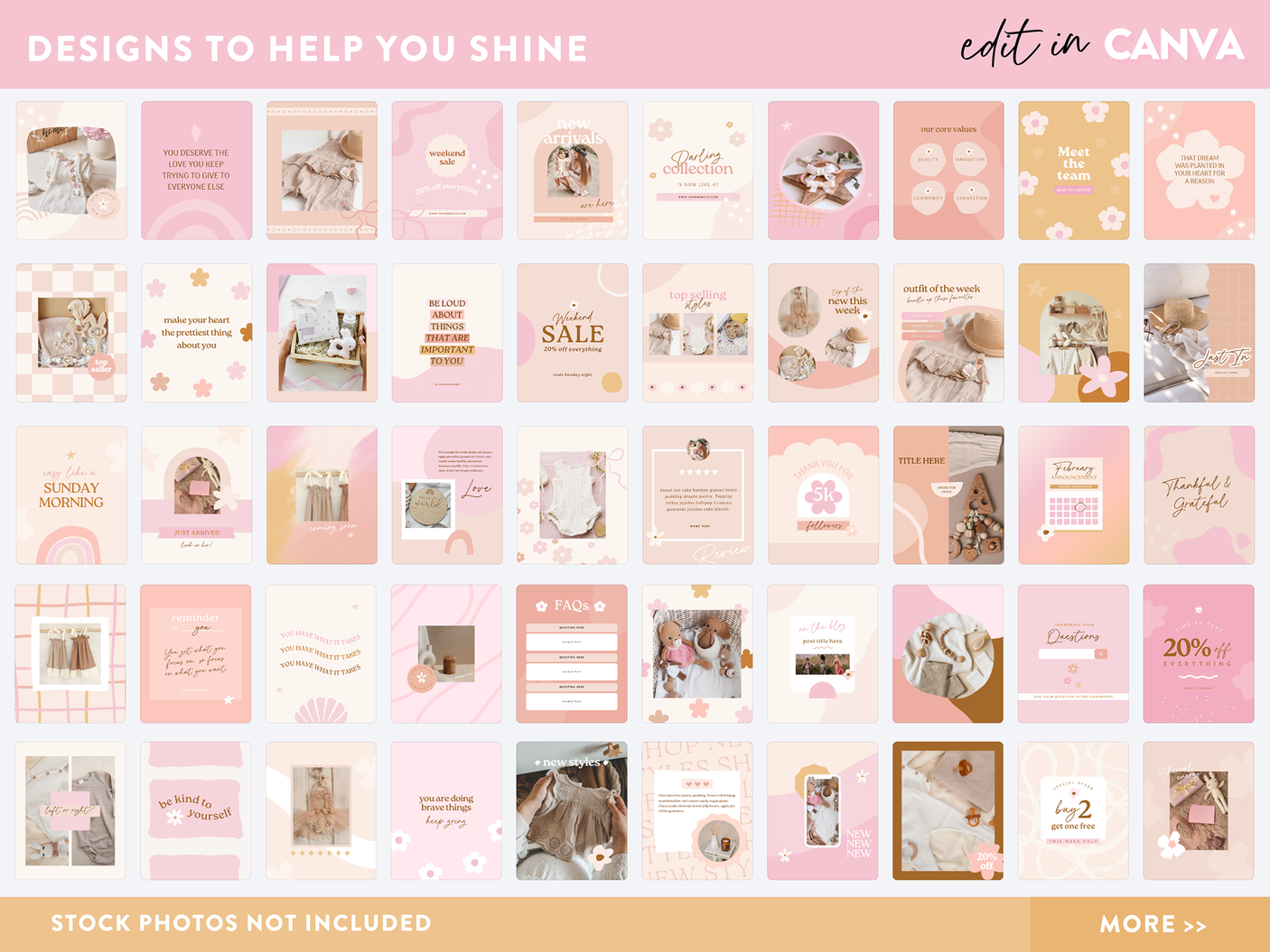 Boho Floral Instagram Templates