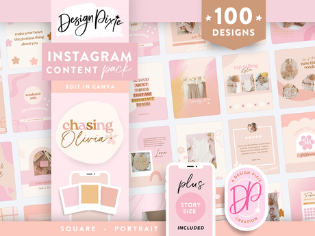 Boho floral instagram templates for posts and stories to edit in Canva