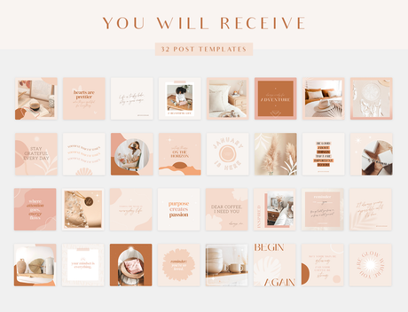 Blush Wonder Instagram Post Templates - Design Pixie