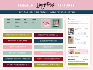 List of premium features of Book Club Shopify Theme