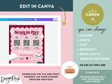 Pink Bookish Scan To Pay Sign Template