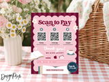 Pink Bookish Scan To Pay Sign Template