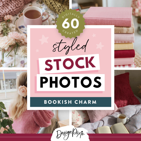 Bookish styled stock images for book bloggers and cottagecore branding