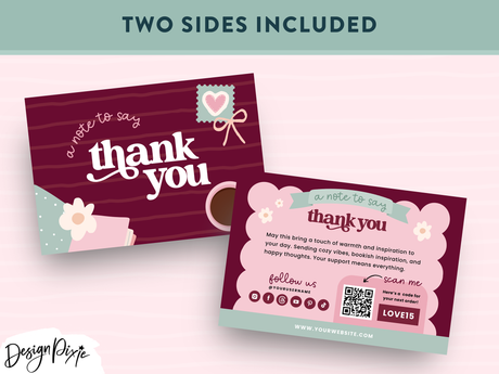 Bookish Thank You Card Template