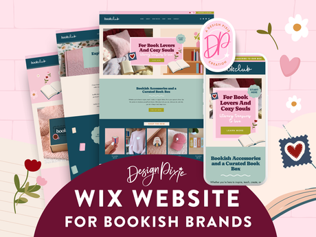 Bookish Wix website template for book merch sellers and book box subscription brands
