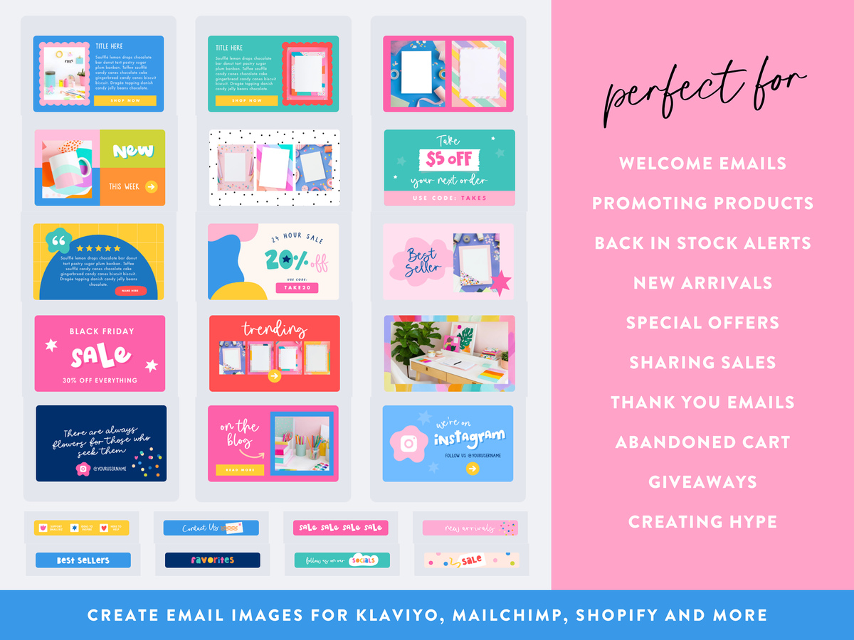Colorful Email Graphics Colorful Email Marketing Templates for Canva – Design Pixie