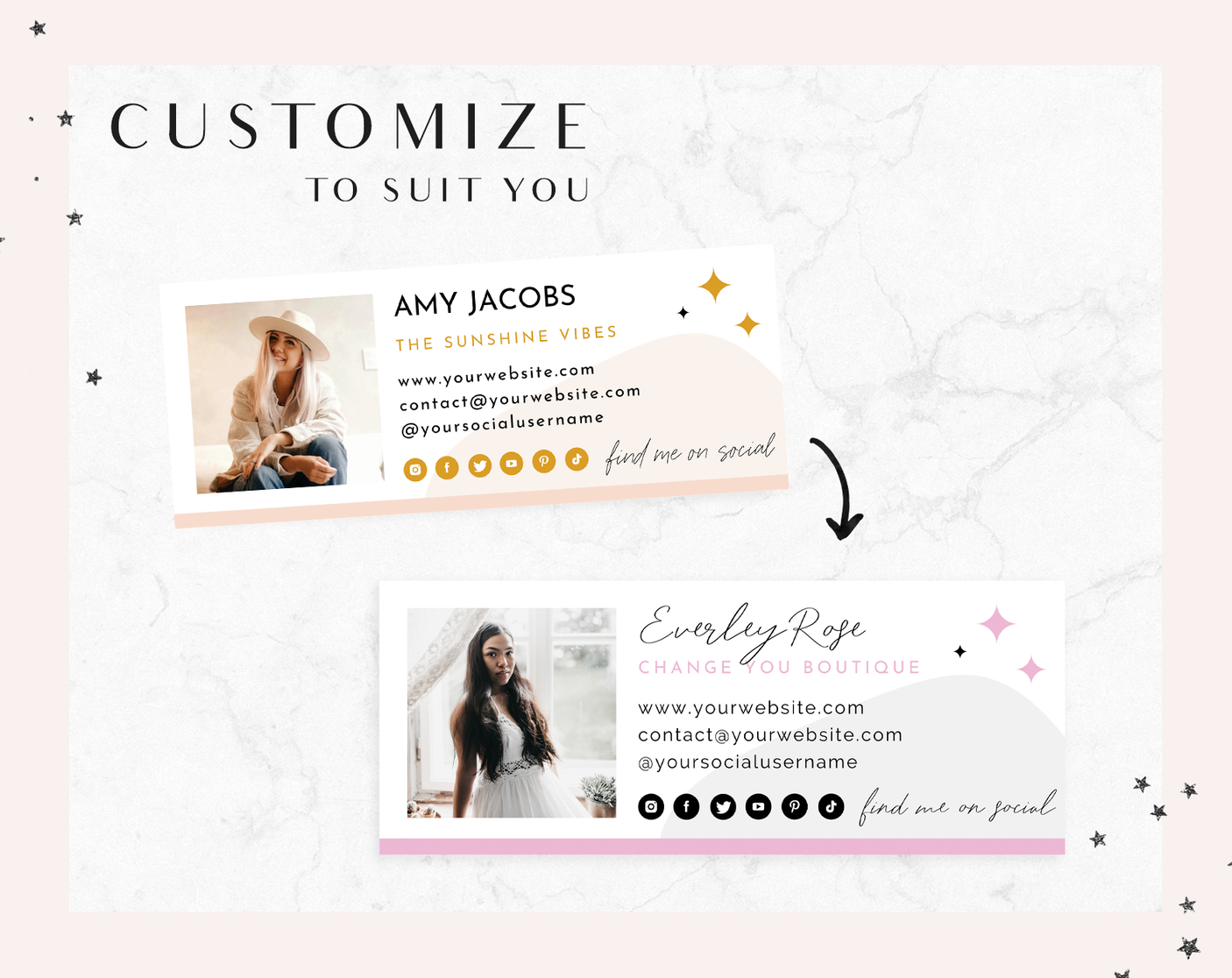 Sunshine Vibes Email Signature Template - Design Pixie