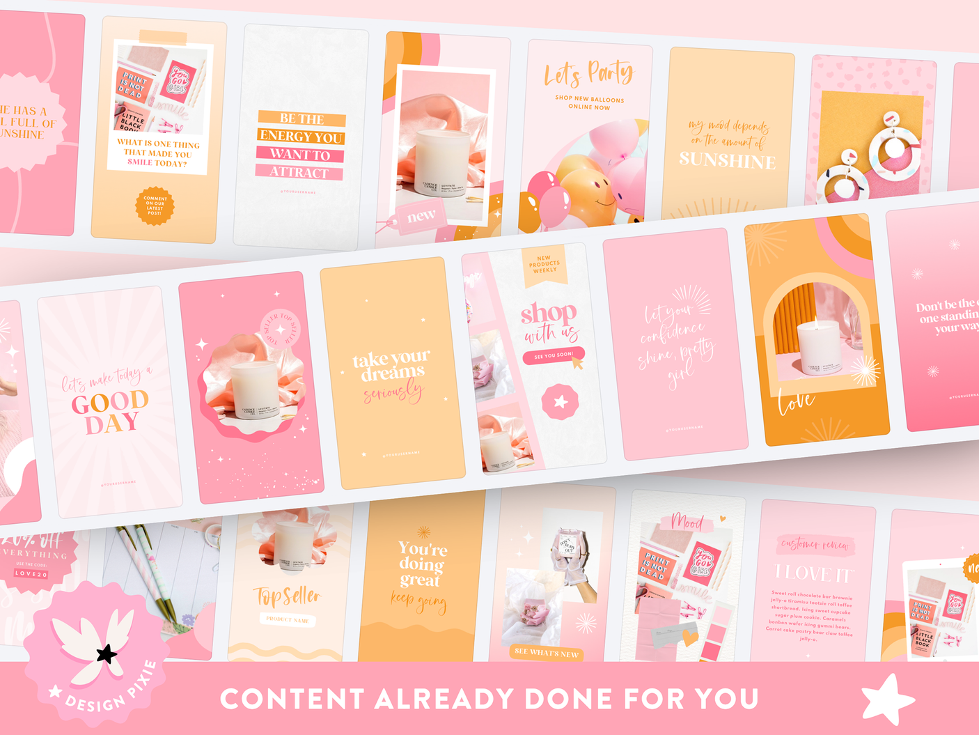 Bright Pink Instagram Templates