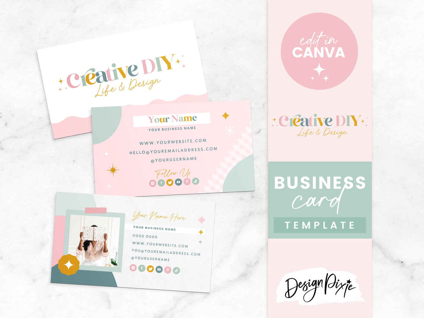 Business Card Template - Creative DIY - Design Pixie