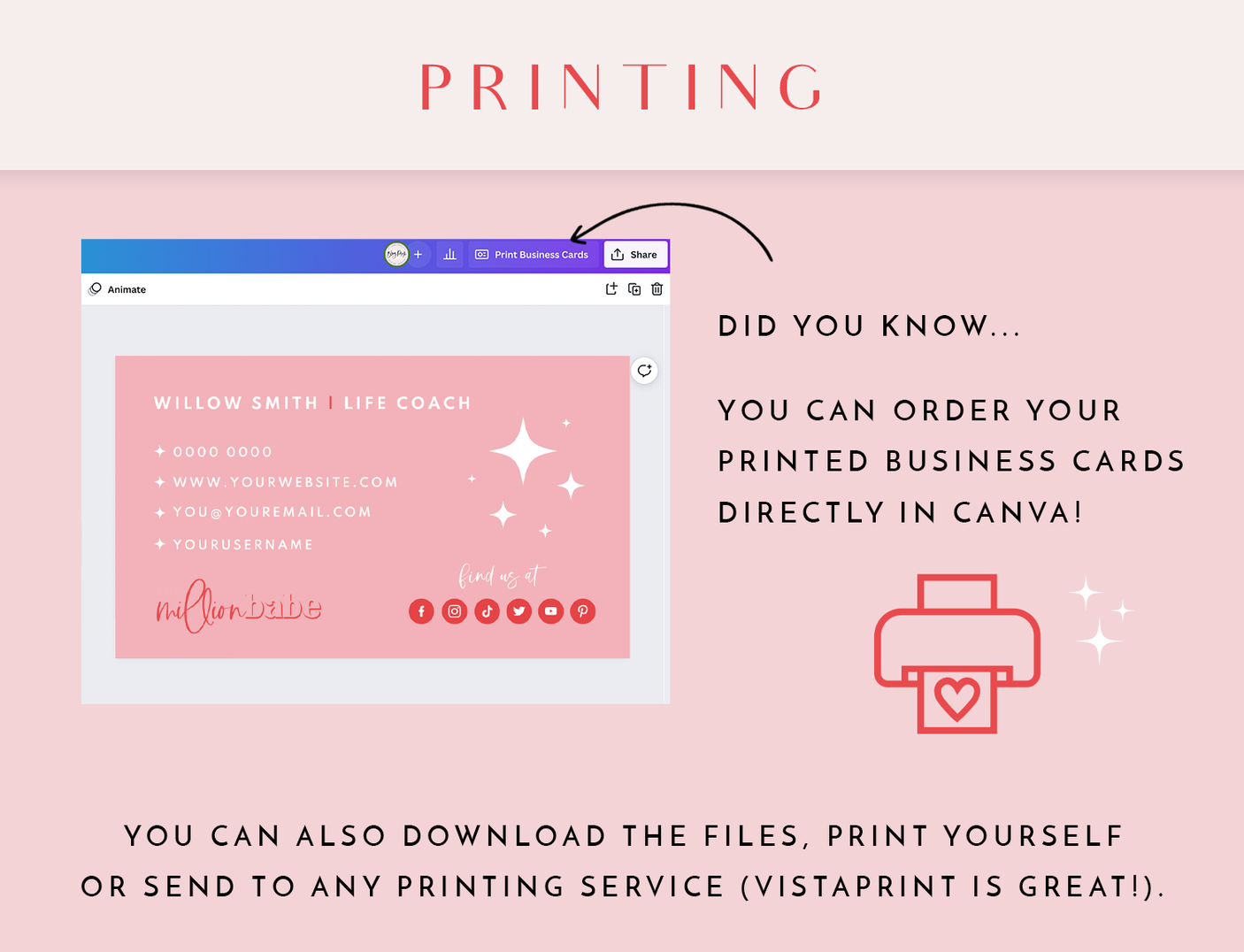 Business Card Template - Million Babe - Design Pixie