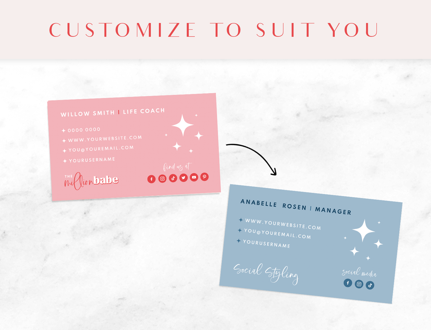 Business Card Template - Million Babe - Design Pixie