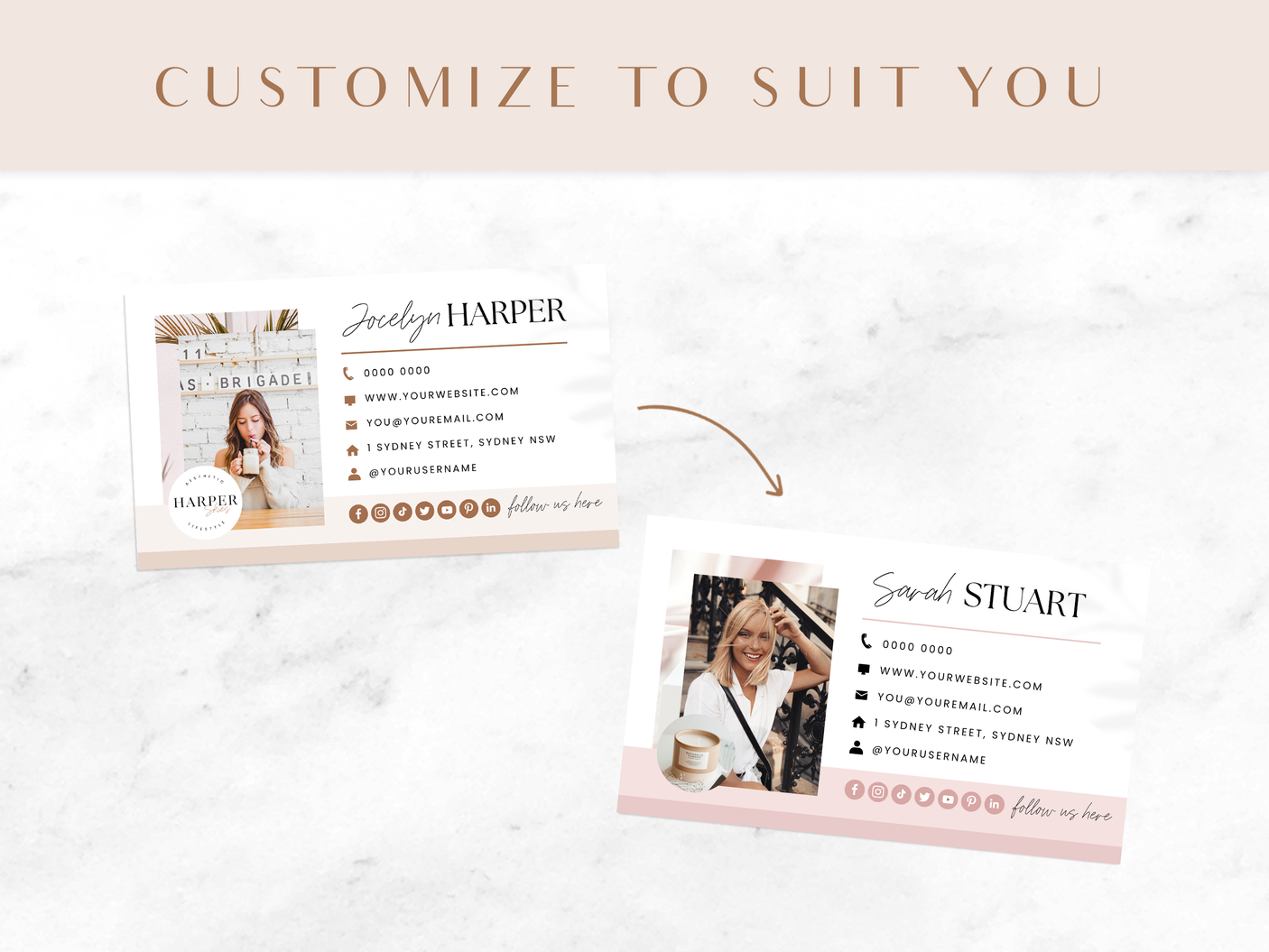 Business Card Template - Harper Skies - Design Pixie