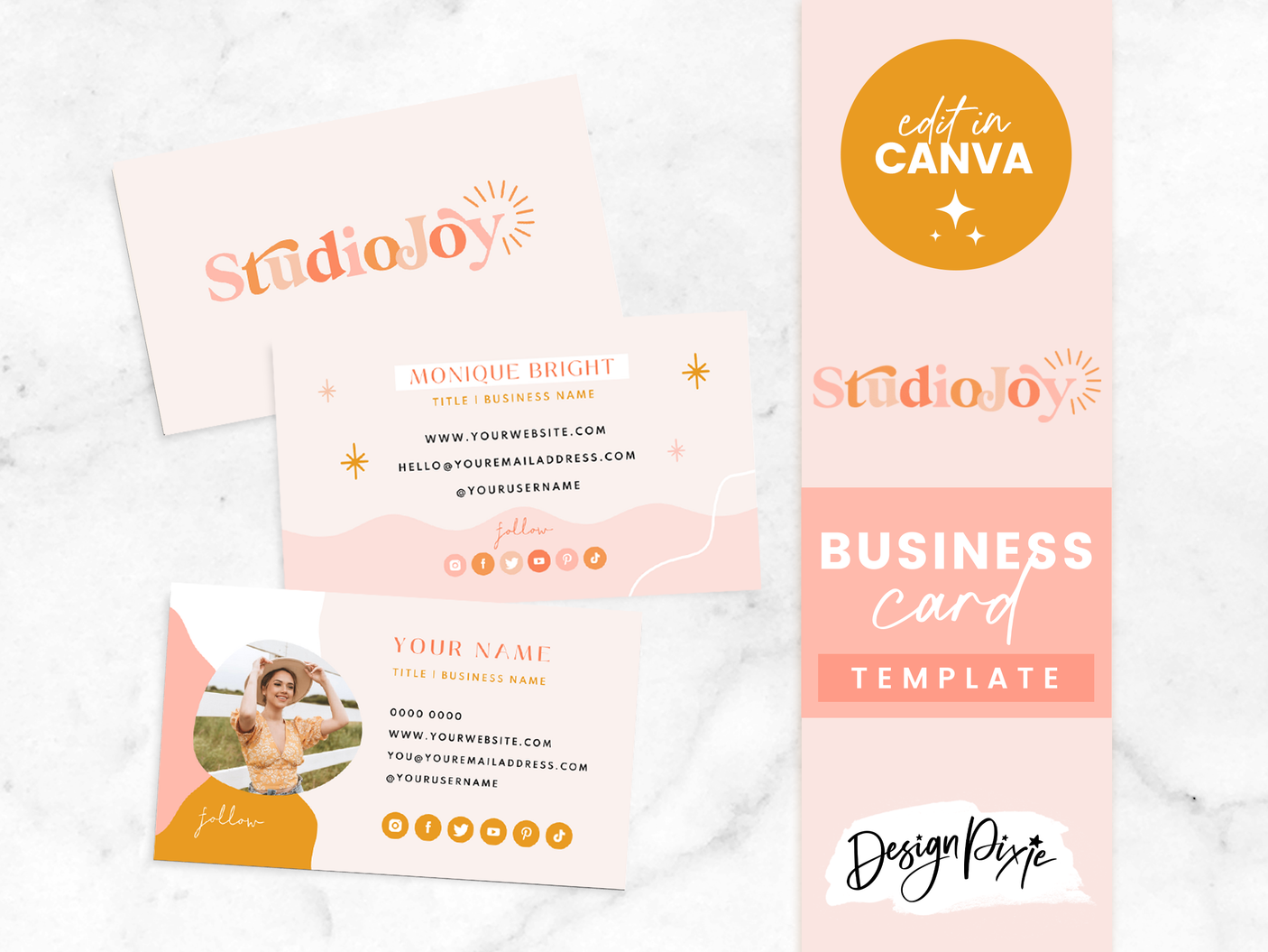 Studio Joy Business Card Template - Design Pixie