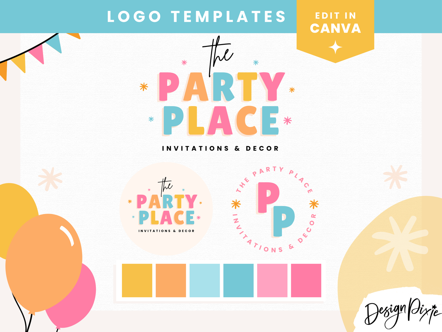 The Party Place Logo Template - Design Pixie