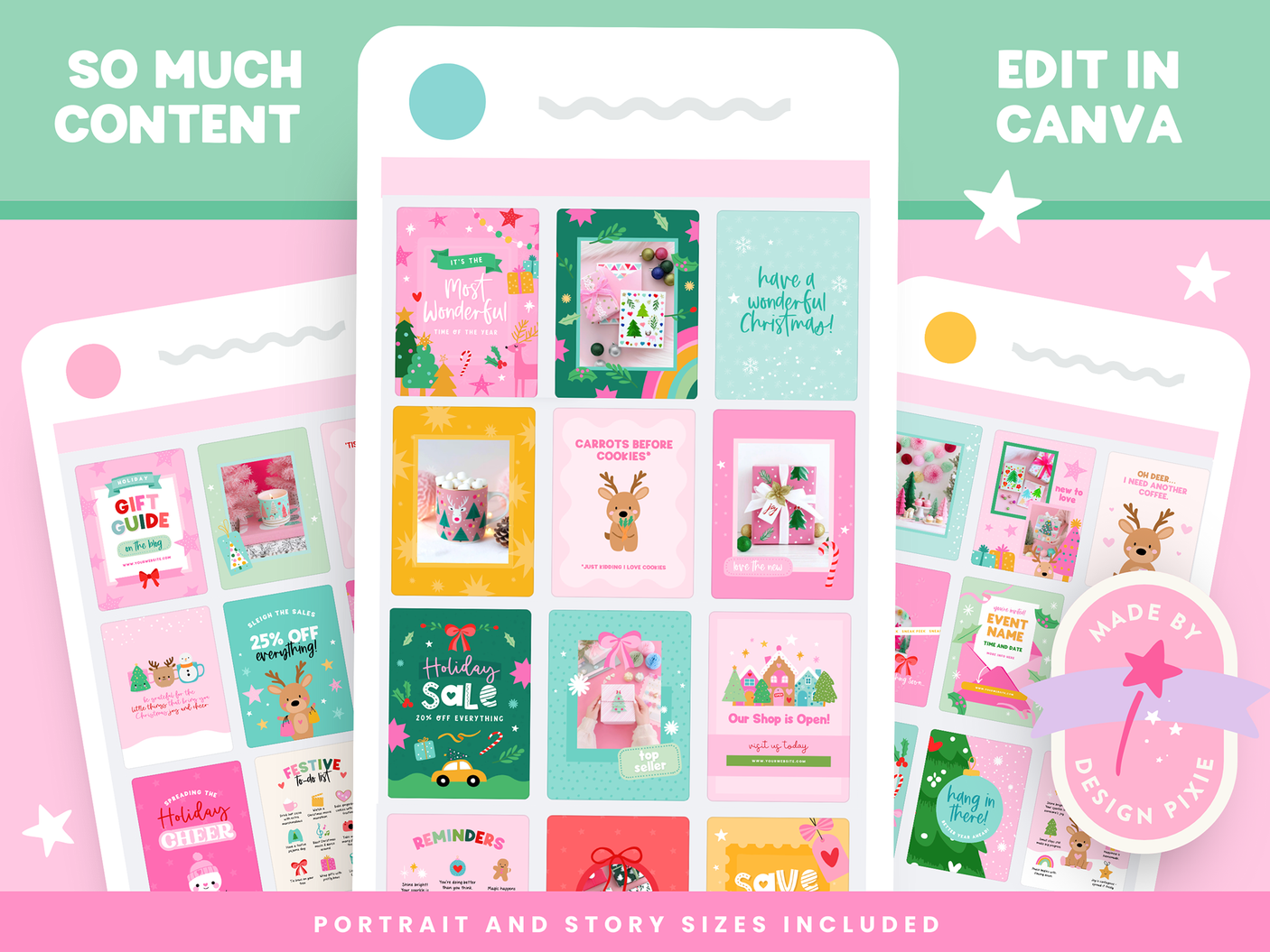 Colorful Christmas Instagram Templates by Design Pixie