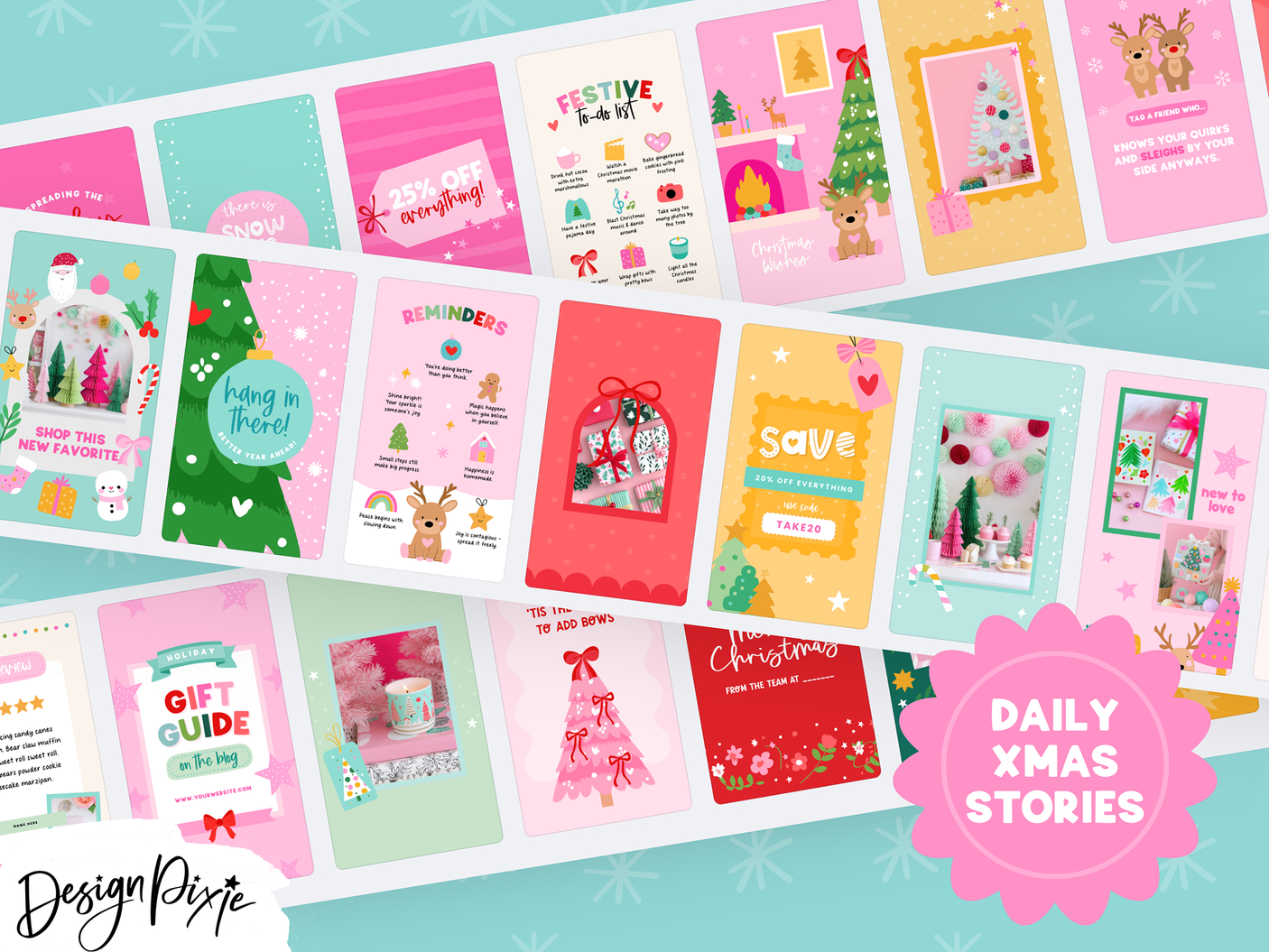 Colorful Christmas Instagram Templates by Design Pixie