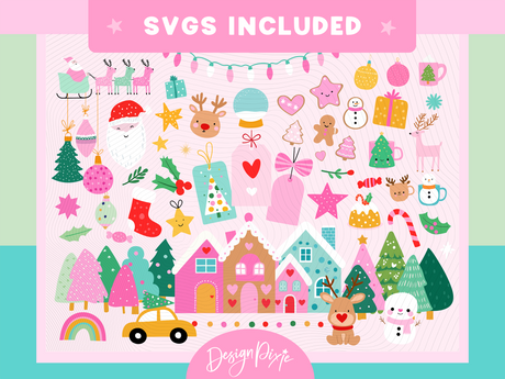 Colorful Christmas SVG Clipart