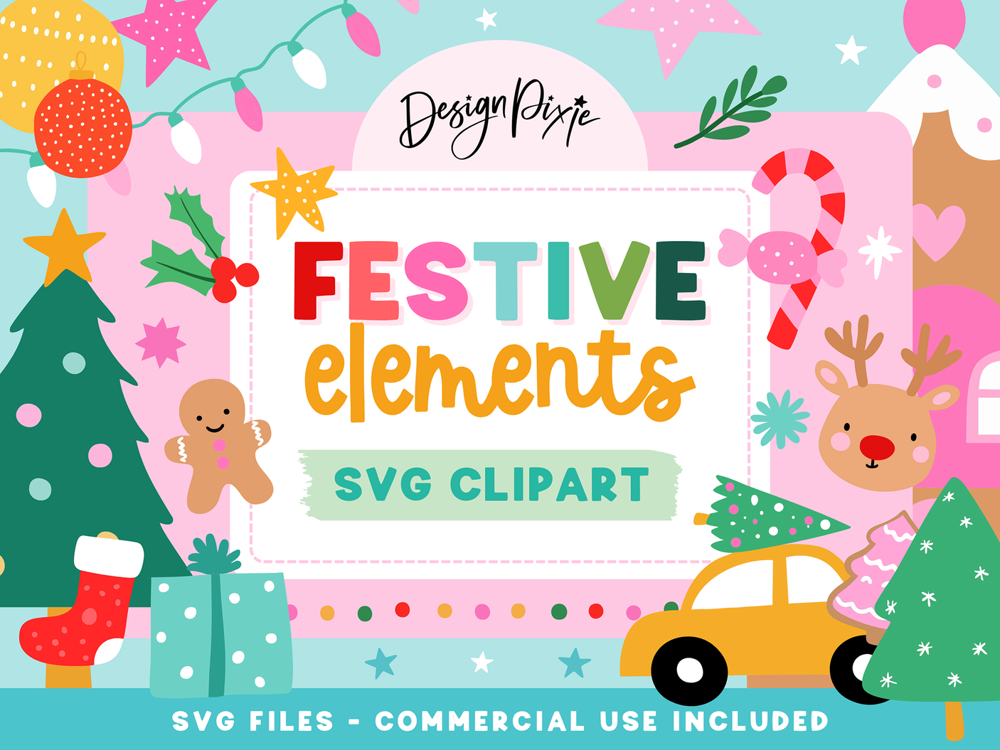 Colorful Christmas SVG Clipart