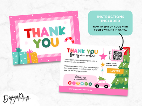 Colorful Christmas Thank You Card Template