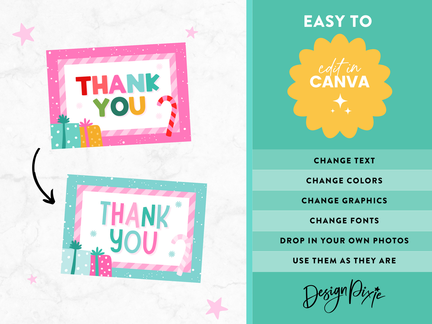 Colorful Christmas Thank You Card Template