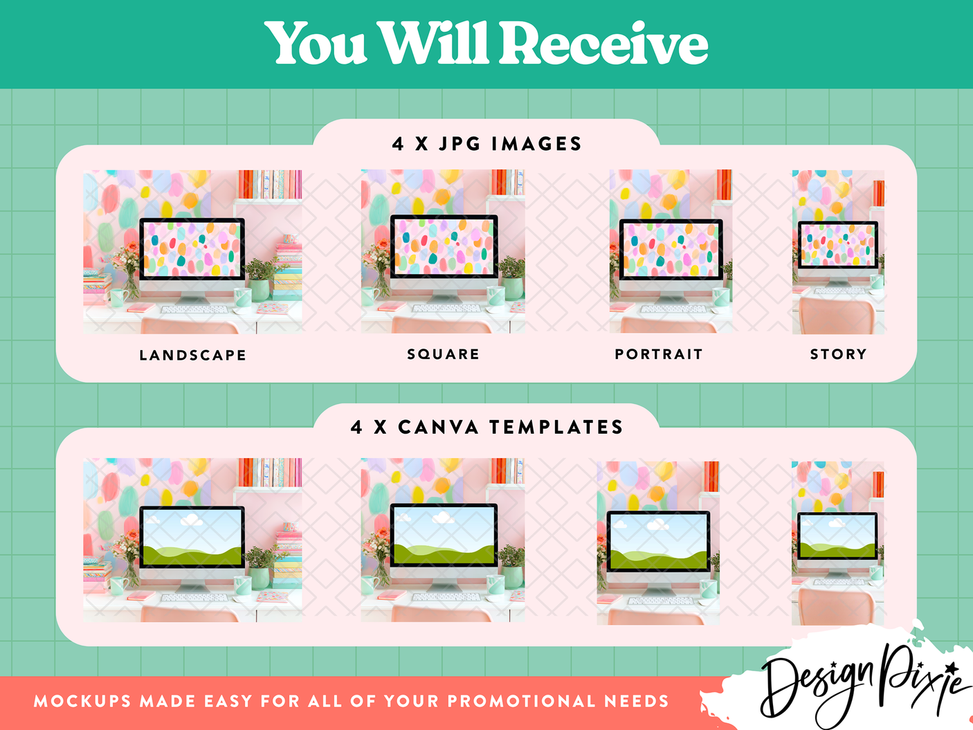 Fun Colorful iMac Mockup