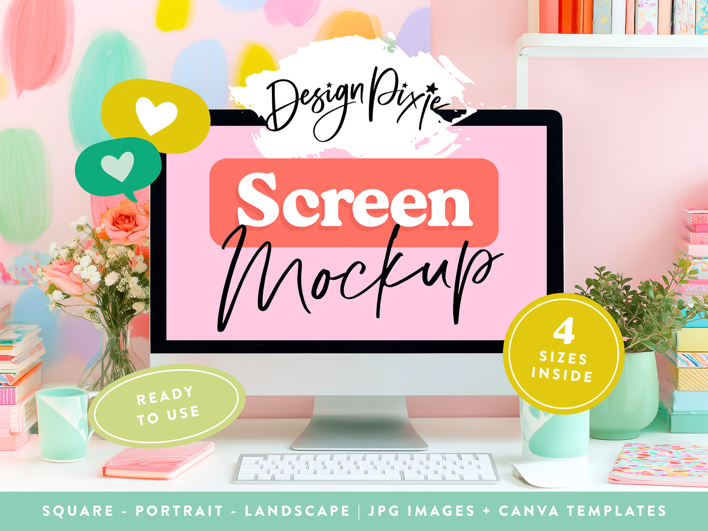 Fun Colorful iMac Mockup