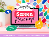 Bright Rainbow MacBook Mockup Canva