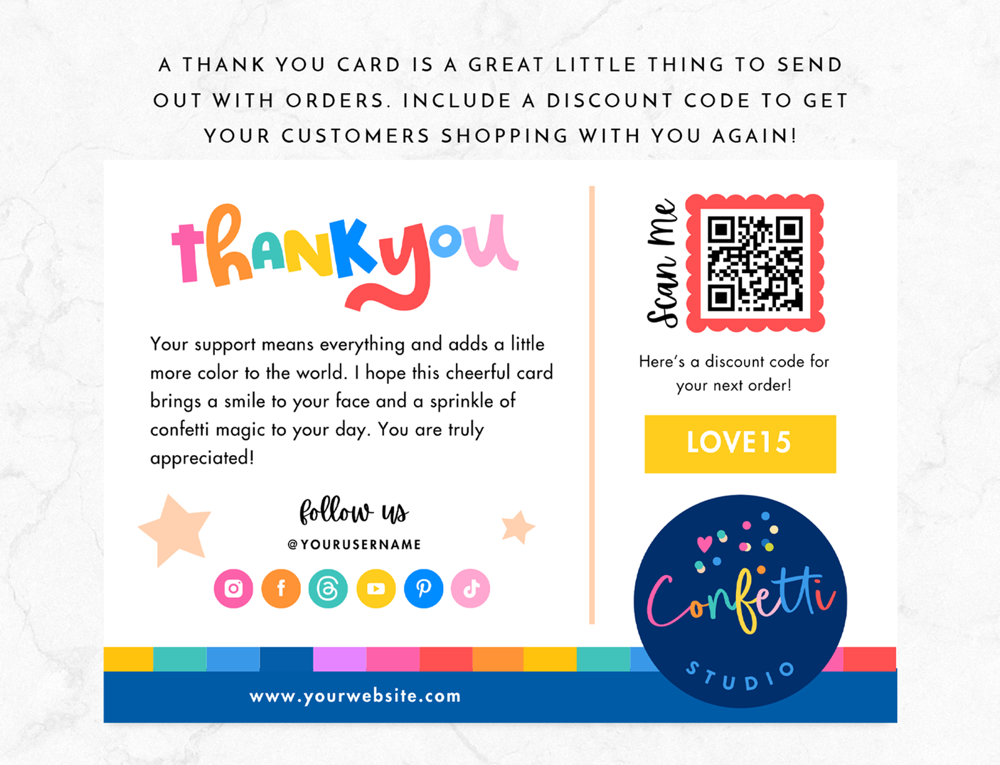 Colorful Thank You Card Template