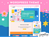 Colorful Wordpress theme built on Kadence for a blog or business template