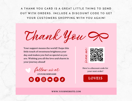 Coquette Thank You Card Template