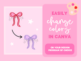 Coquette Bows SVG Clipart