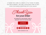 Pink Coquette Thank You Card Template