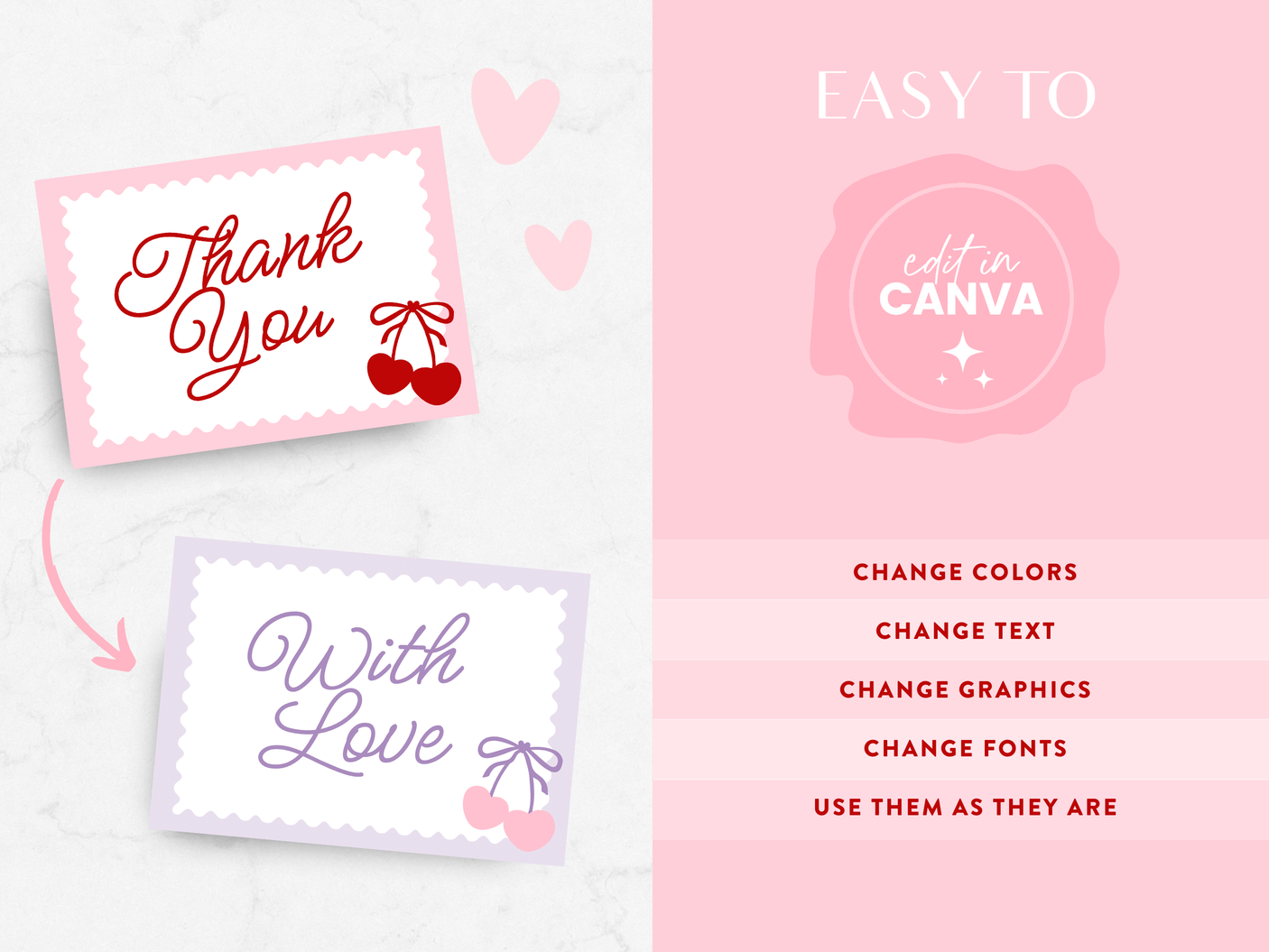 Pink Coquette Thank You Card Template