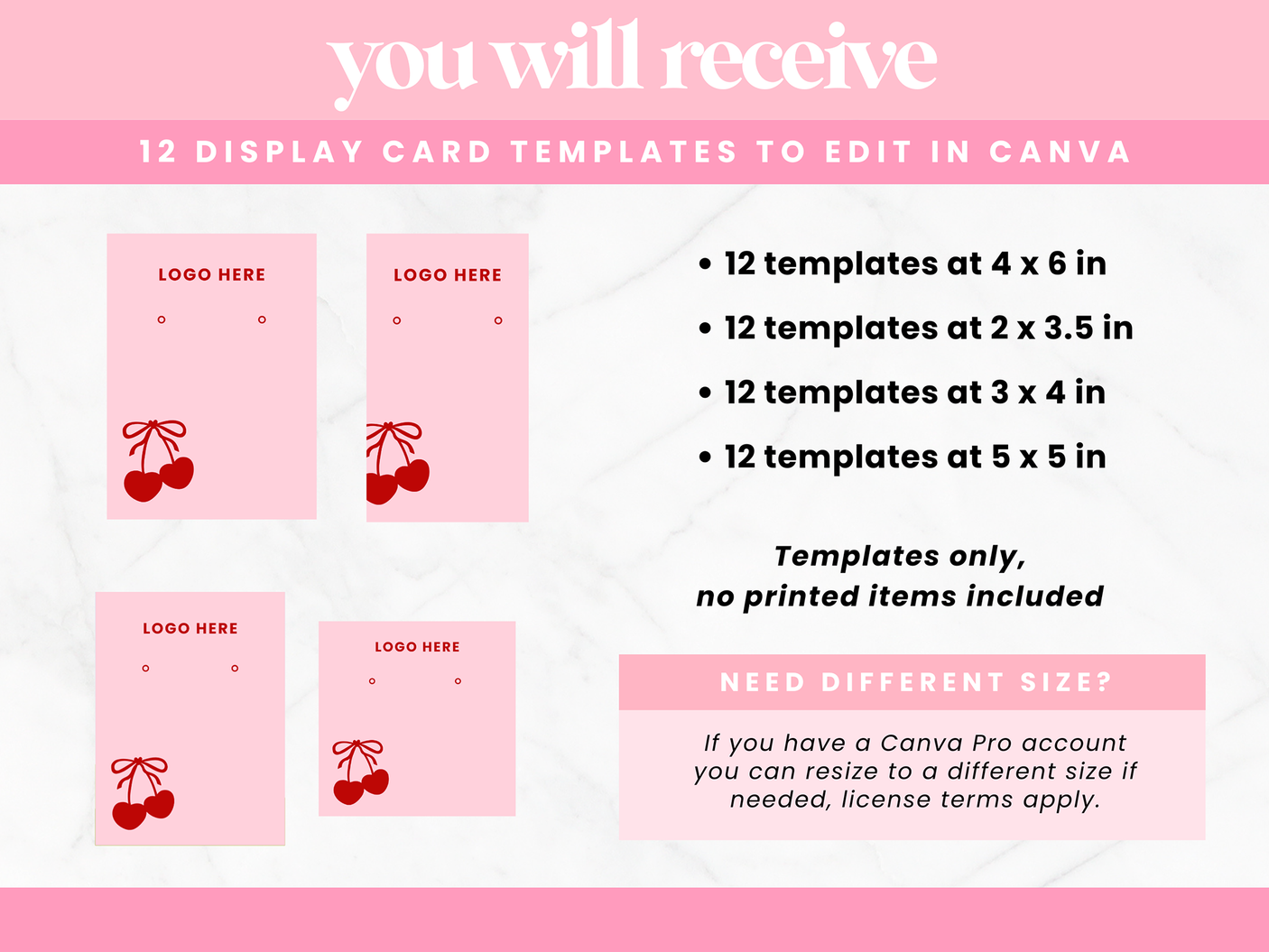 Coquette Display Card Templates