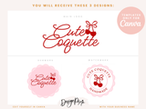 Cute Coquette Cherry Logo Design