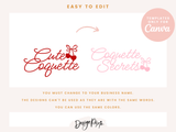 Cute Coquette Cherry Logo Design