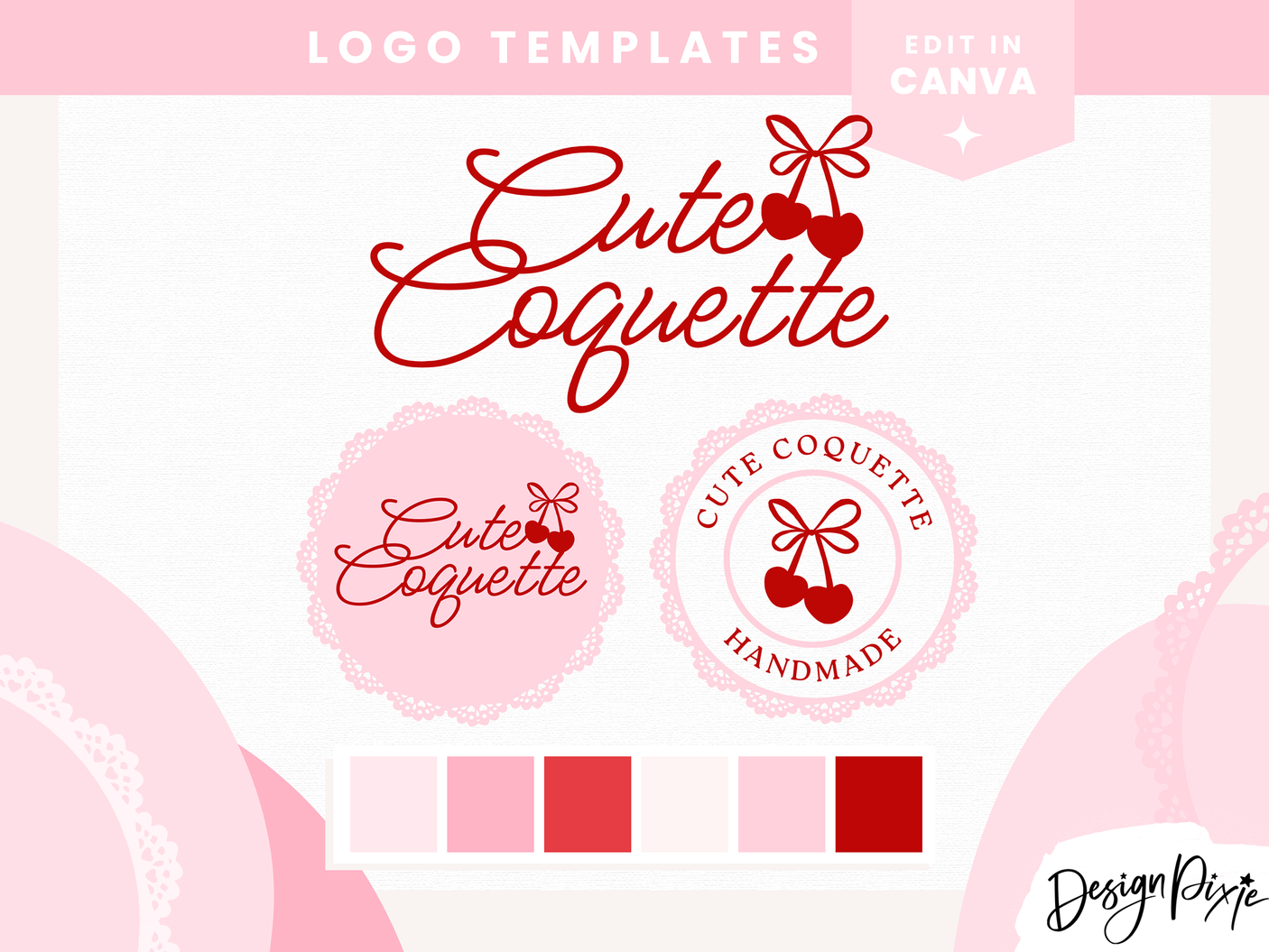 Cute Coquette Cherry Logo Design