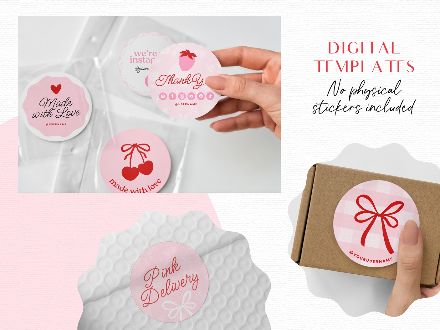 Coquette Sticker Label Templates