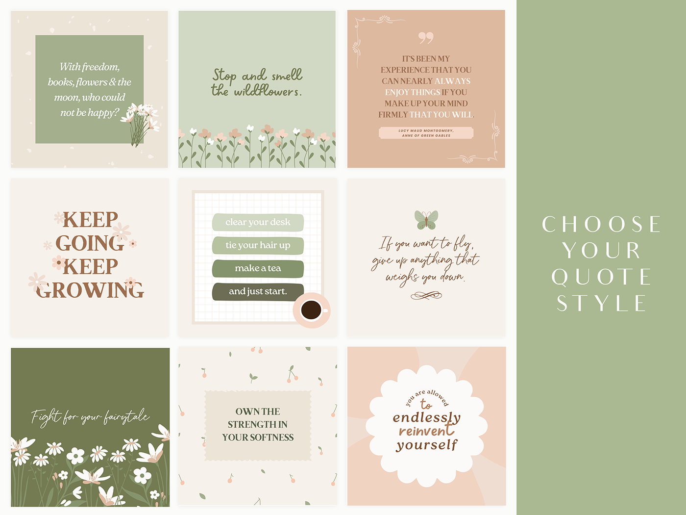 Cottagecore Instagram Post Templates - Design Pixie