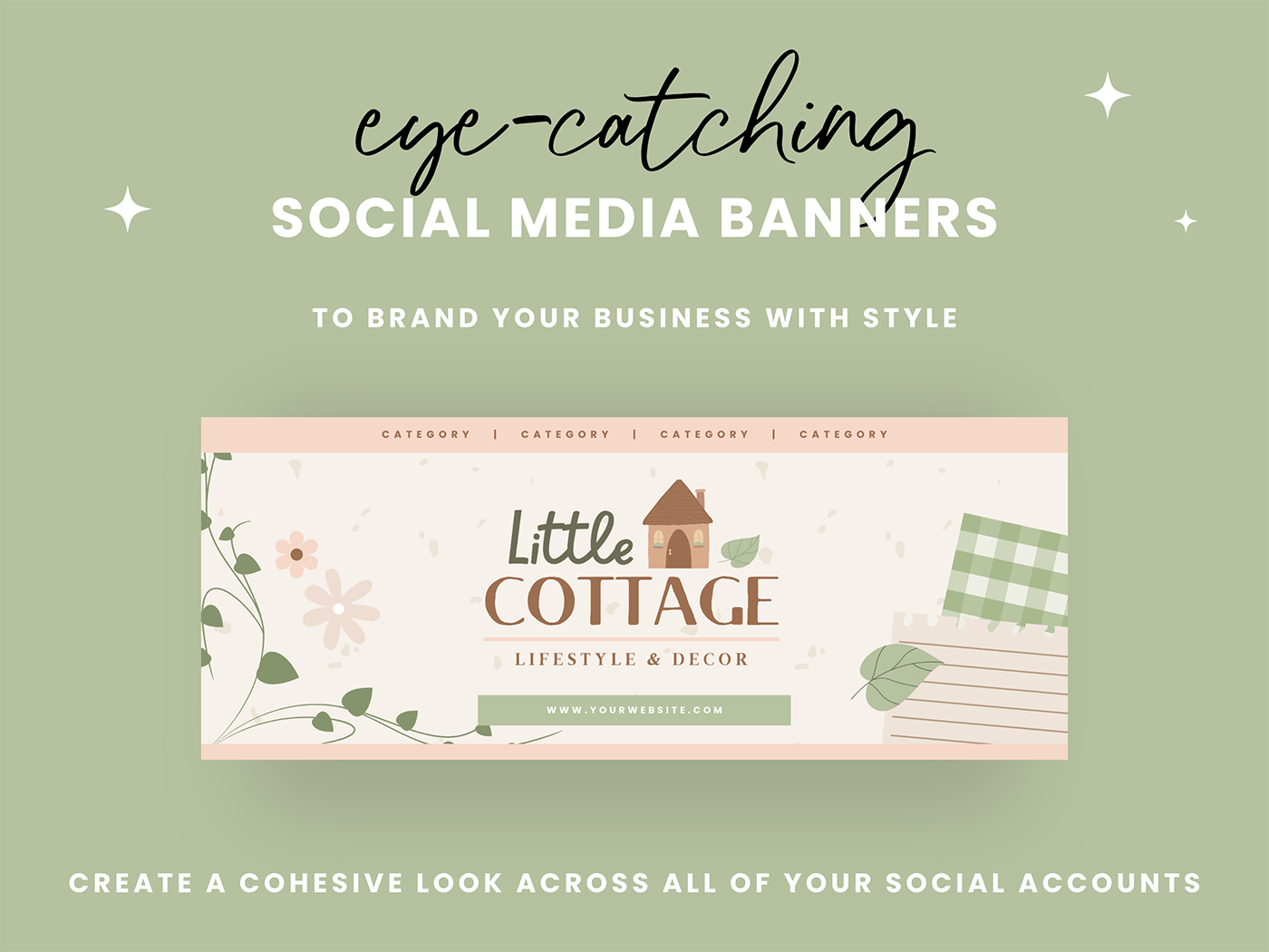 Cottagecore Social Media Banners - Design Pixie