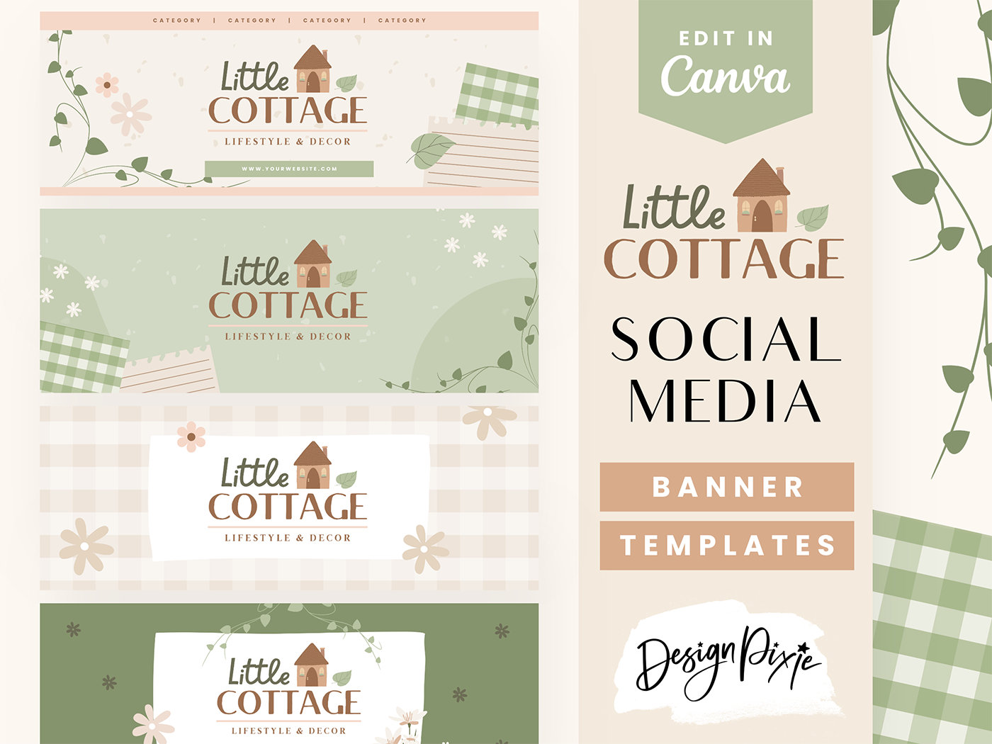Cottagecore Social Media Banners - Design Pixie