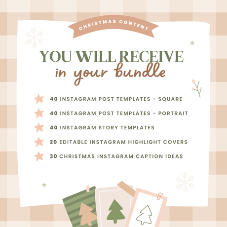 Cottagecore Christmas Instagram Templates