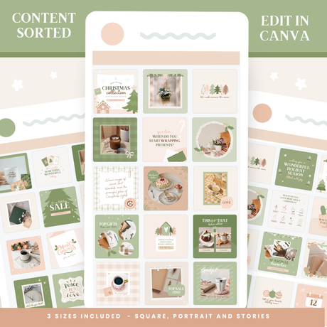 Cottagecore Christmas Instagram Templates